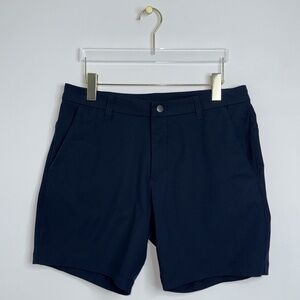 Lululemon Commission Shorts Mens 32 Navy Blue Warpstreme Casual Golf Athleisure
